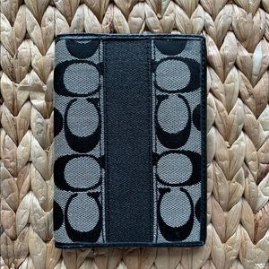 COACH Black Signature Passport Holder